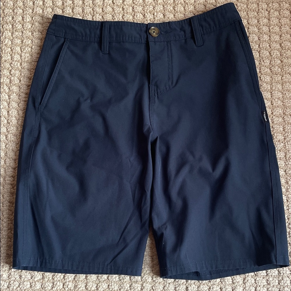 O'Neill Dark Blue Flat Front Shorts. Boy’s size 27